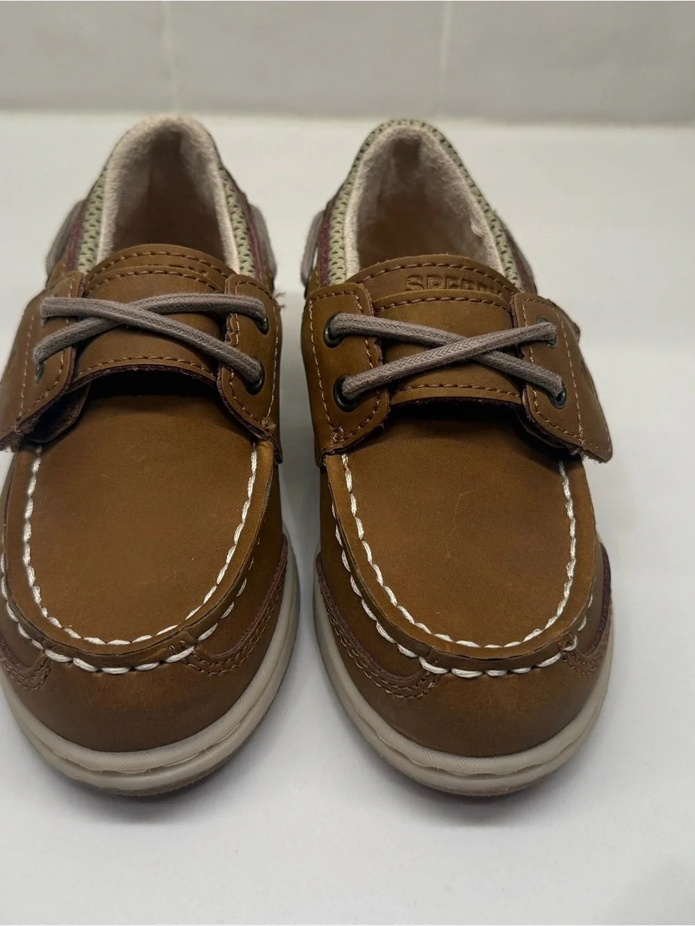 Toddler Sperry Loafers Kids Brown Leather Boat Shoes 7